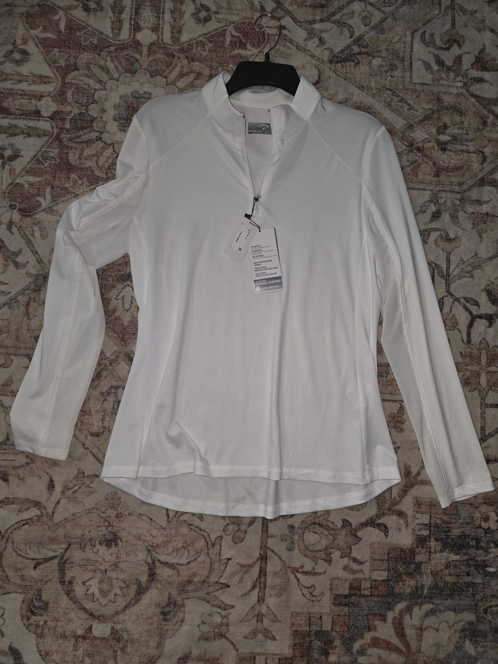 Callaway White Women's Long-Sleeve Quarter-Zip Performance Pullover